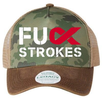 Fuck Strokes Fu Survivor Stroke Awareness Month Red Ribbon Great Gift Legacy Tie Dye Trucker Hat