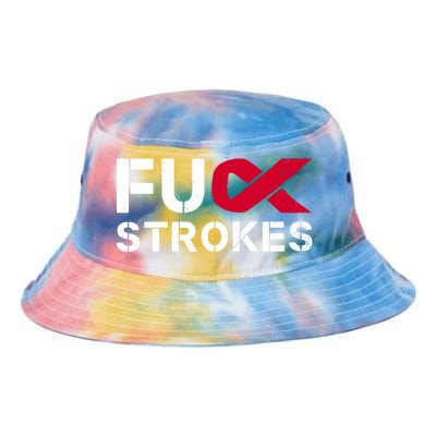 Fuck Strokes Fu Survivor Stroke Awareness Month Red Ribbon Great Gift Tie Dye Newport Bucket Hat