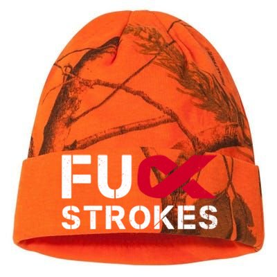 Fuck Strokes Fu Survivor Stroke Awareness Month Red Ribbon Great Gift Kati Licensed 12" Camo Beanie