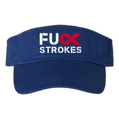 Fuck Strokes Fu Survivor Stroke Awareness Month Red Ribbon Great Gift Valucap Bio-Washed Visor