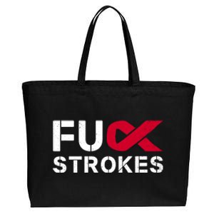 Fuck Strokes Fu Survivor Stroke Awareness Month Red Ribbon Great Gift Cotton Canvas Jumbo Tote