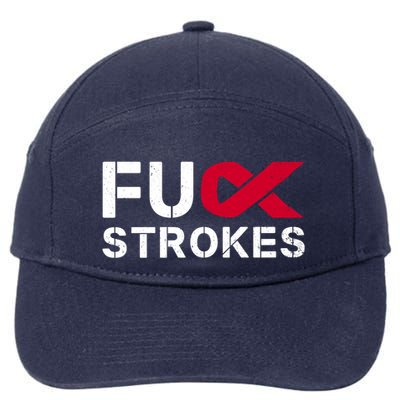 Fuck Strokes Fu Survivor Stroke Awareness Month Red Ribbon Great Gift 7-Panel Snapback Hat