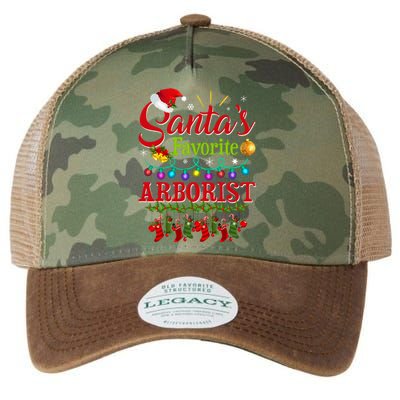 Funny SantaS Favorite Arborist Christmas Santa Hat Light Legacy Tie Dye Trucker Hat