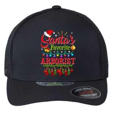 Funny SantaS Favorite Arborist Christmas Santa Hat Light Flexfit Unipanel Trucker Cap