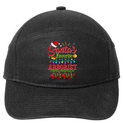 Funny SantaS Favorite Arborist Christmas Santa Hat Light 7-Panel Snapback Hat