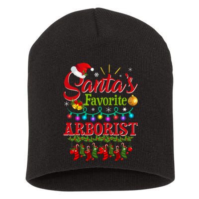 Funny SantaS Favorite Arborist Christmas Santa Hat Light Short Acrylic Beanie