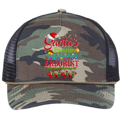 Funny SantaS Favorite Arborist Christmas Santa Hat Light Retro Rope Trucker Hat Cap