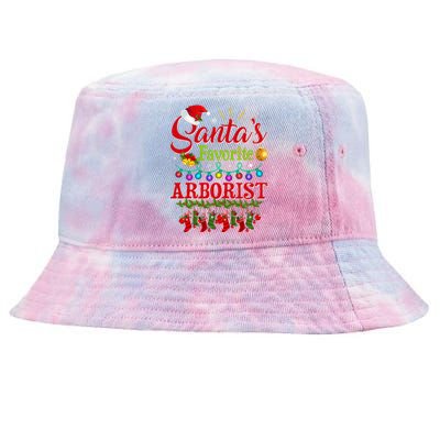 Funny SantaS Favorite Arborist Christmas Santa Hat Light Tie-Dyed Bucket Hat