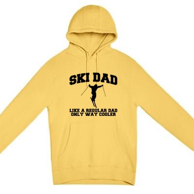 Funny Skiing Father Ski Dad Gift For Dad Premium Pullover Hoodie