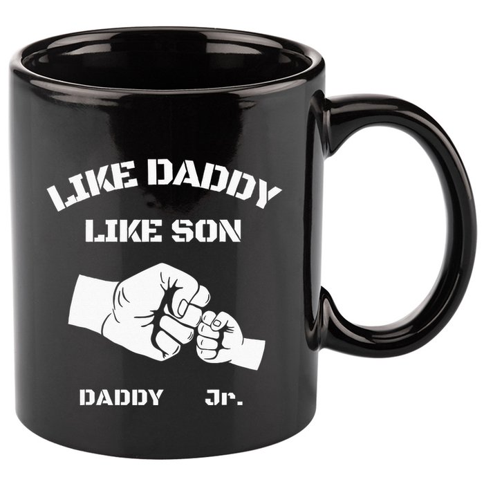 Father Son Fist Bump Matching Fathers Day Daddy Dad & Son 11oz C Handle Ceramic Mug