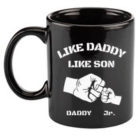 Father Son Fist Bump Matching Fathers Day Daddy Dad & Son 11oz C Handle Ceramic Mug
