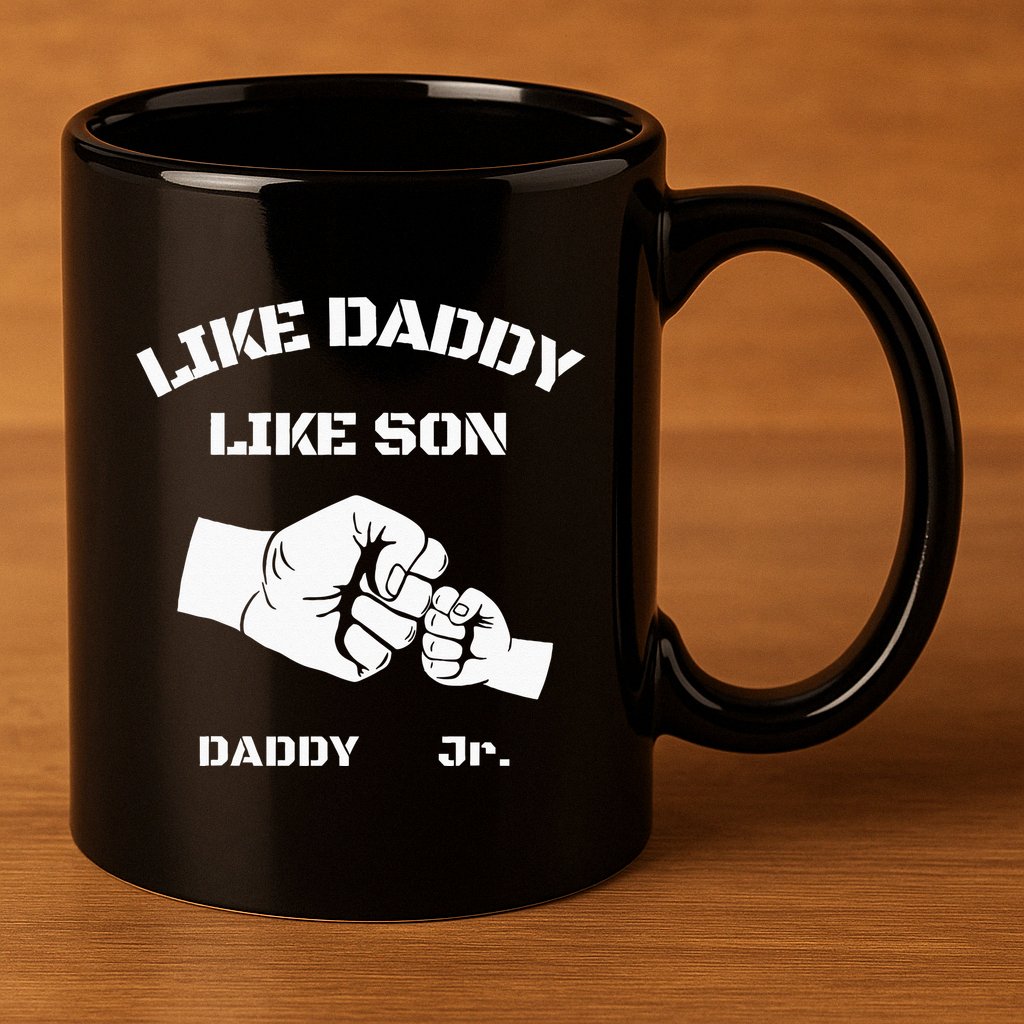 Father Son Fist Bump Matching Fathers Day Daddy Dad & Son 11oz C Handle Ceramic Mug