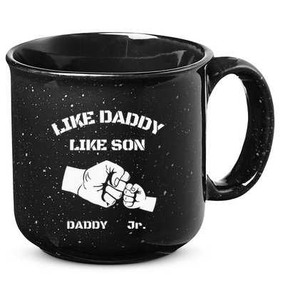 Father Son Fist Bump Matching Fathers Day Daddy Dad & Son 15oz Campfire Ceramic Mug