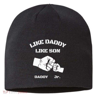 Father Son Fist Bump Matching Fathers Day Daddy Dad & Son Sustainable Beanie