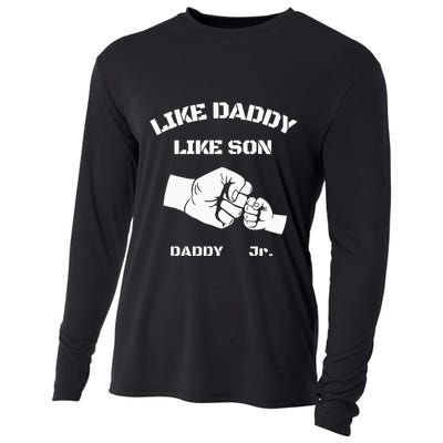 Father Son Fist Bump Matching Fathers Day Daddy Dad & Son Cooling Performance Long Sleeve Crew
