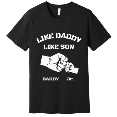 Father Son Fist Bump Matching Fathers Day Daddy Dad & Son Premium T-Shirt