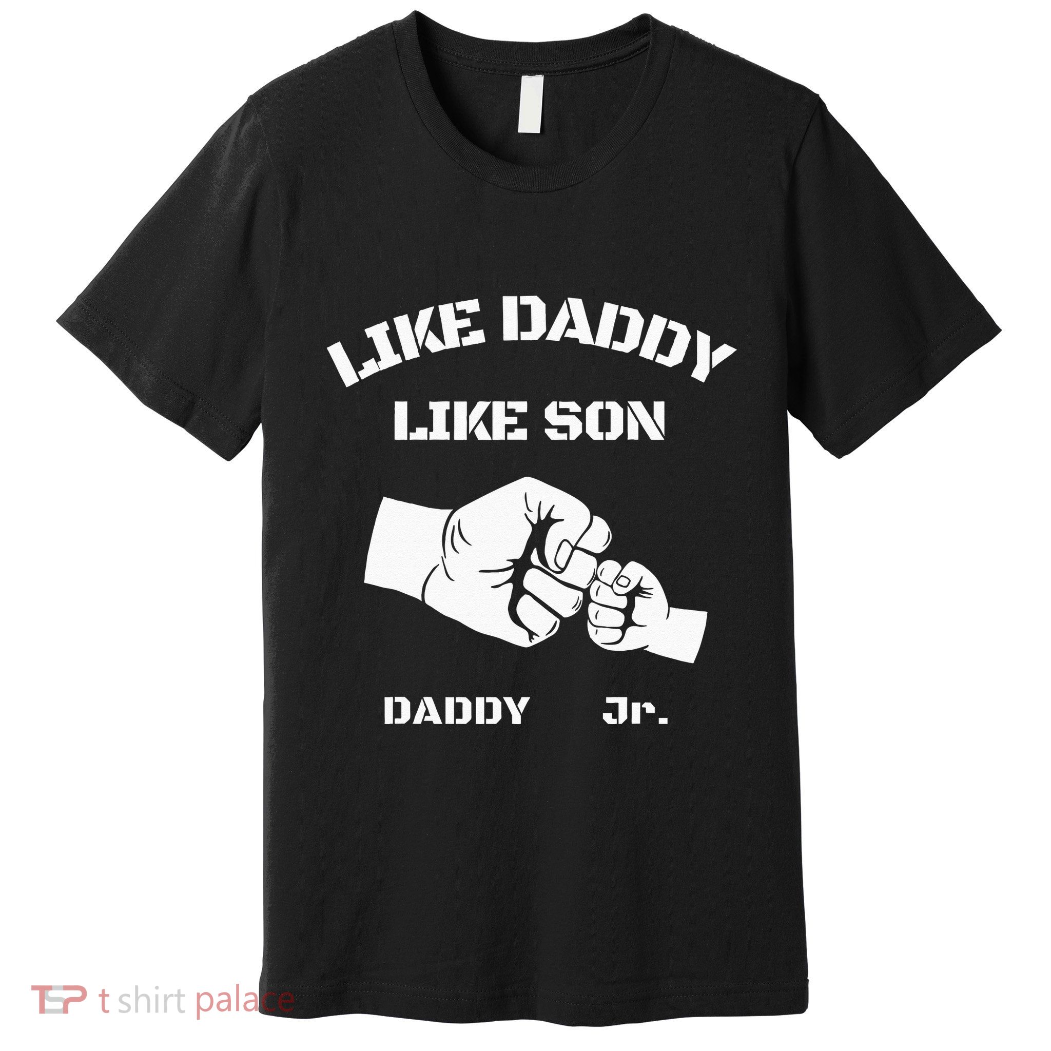 Father Son Fist Bump Matching Fathers Day Daddy Dad & Son Premium T-Shirt