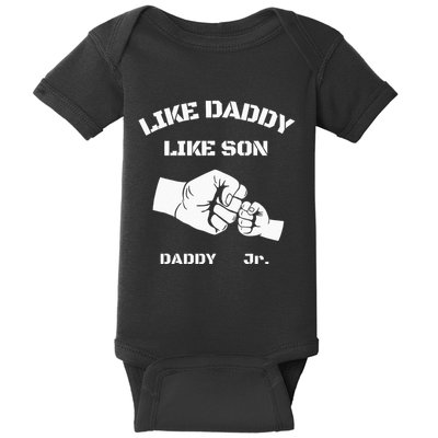 Father Son Fist Bump Matching Fathers Day Daddy Dad & Son Baby Bodysuit