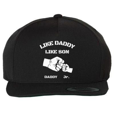 Father Son Fist Bump Matching Fathers Day Daddy Dad & Son Wool Snapback Cap