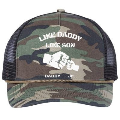 Father Son Fist Bump Matching Fathers Day Daddy Dad & Son Retro Rope Trucker Hat Cap