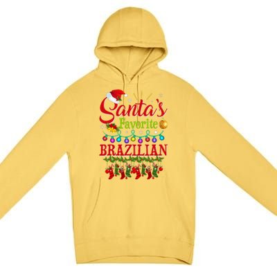 Funny SantaS Favorite Brazilian Christmas Santa Hat Light Premium Pullover Hoodie