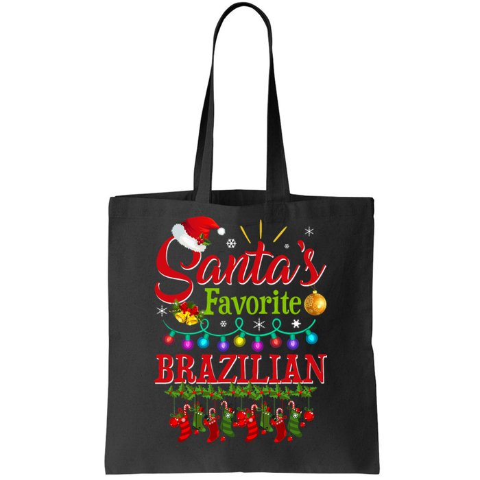 Funny SantaS Favorite Brazilian Christmas Santa Hat Light Tote Bag