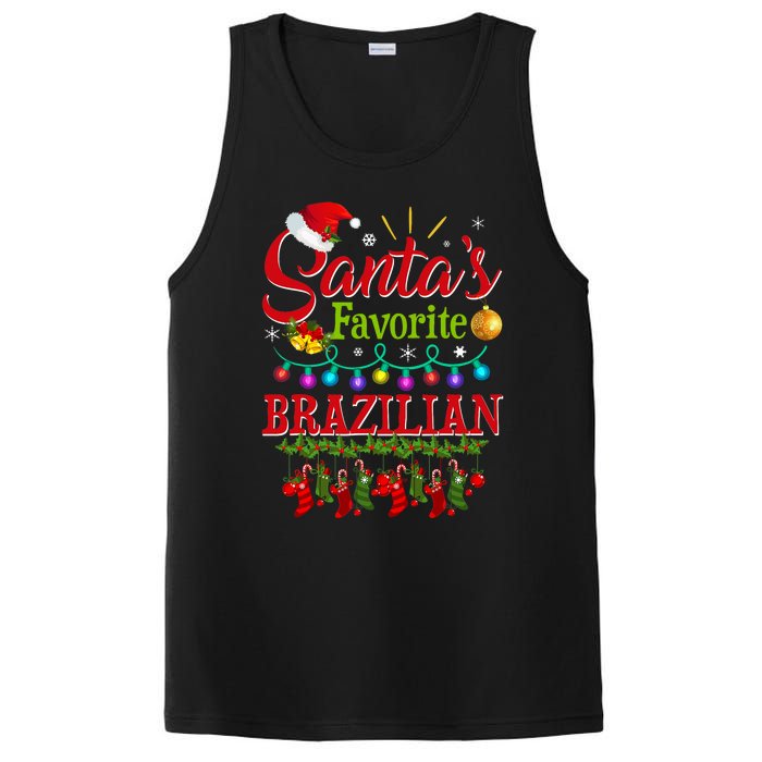 Funny SantaS Favorite Brazilian Christmas Santa Hat Light PosiCharge Competitor Tank