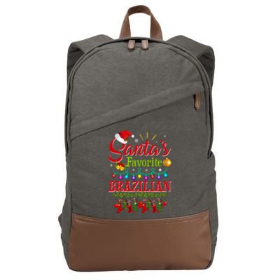 Funny SantaS Favorite Brazilian Christmas Santa Hat Light Cotton Canvas Backpack