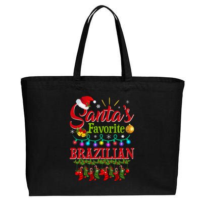 Funny SantaS Favorite Brazilian Christmas Santa Hat Light Cotton Canvas Jumbo Tote