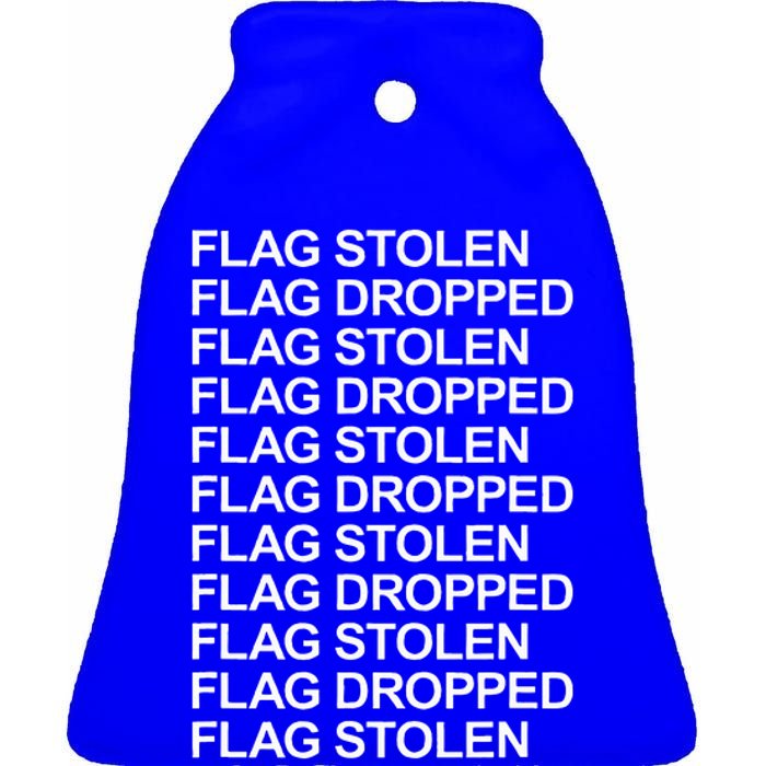 Flag Stolen Flag Dropped Ceramic Bell Ornament