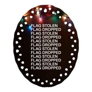 Flag Stolen Flag Dropped Ceramic Oval Ornament