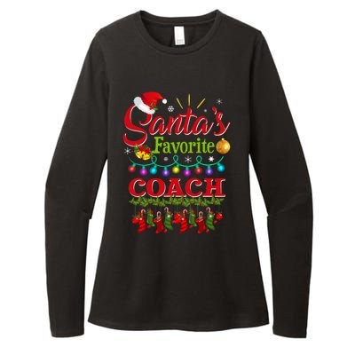 Funny SantaS Favorite Coach Christmas Santa Hat Light Womens CVC Long Sleeve Shirt