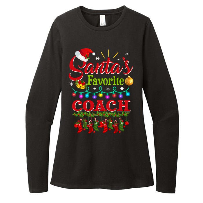 Funny SantaS Favorite Coach Christmas Santa Hat Light Womens CVC Long Sleeve Shirt