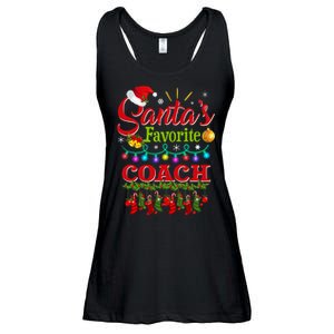 Funny SantaS Favorite Coach Christmas Santa Hat Light Ladies Essential Flowy Tank