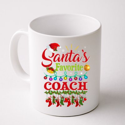 Funny SantaS Favorite Coach Christmas Santa Hat Light Coffee Mug