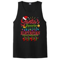 Funny SantaS Favorite Electrician Christmas Santa Hat Light PosiCharge Competitor Tank