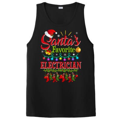 Funny SantaS Favorite Electrician Christmas Santa Hat Light PosiCharge Competitor Tank