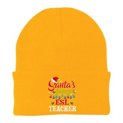 Funny SantaS Favorite Esl Teacher Christmas Santa Hat Light Knit Cap Winter Beanie