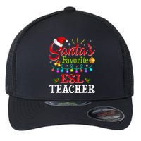 Funny SantaS Favorite Esl Teacher Christmas Santa Hat Light Flexfit Unipanel Trucker Cap