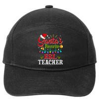 Funny SantaS Favorite Esl Teacher Christmas Santa Hat Light 7-Panel Snapback Hat