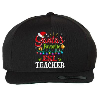 Funny SantaS Favorite Esl Teacher Christmas Santa Hat Light Wool Snapback Cap