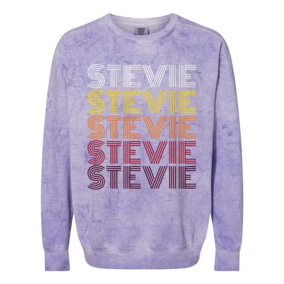 Funny Stevie First Name Vintage Stevie Colorblast Crewneck Sweatshirt