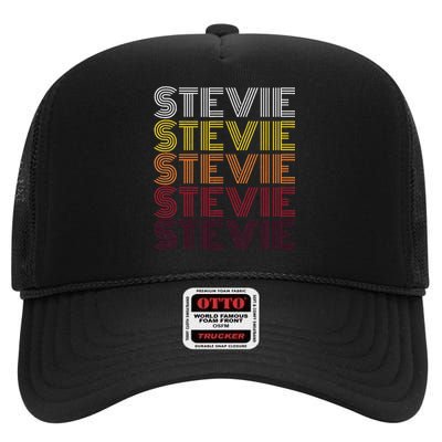 Funny Stevie First Name Vintage Stevie High Crown Mesh Back Trucker Hat