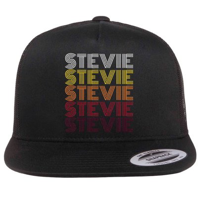 Funny Stevie First Name Vintage Stevie Flat Bill Trucker Hat