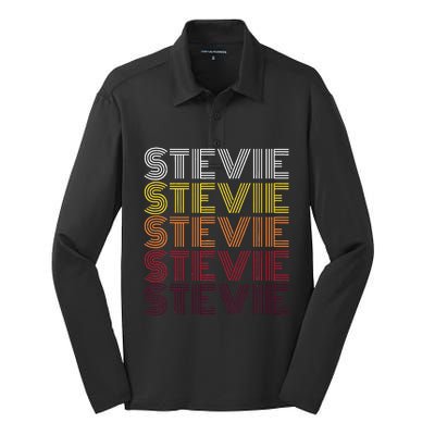 Funny Stevie First Name Vintage Stevie Silk Touch Performance Long Sleeve Polo