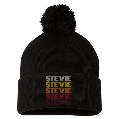 Funny Stevie First Name Vintage Stevie Pom Pom 12in Knit Beanie