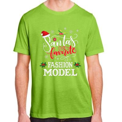 Funny SantaS Favorite Fashion Model Christmas Gift Xmas Hat Adult ChromaSoft Performance T-Shirt