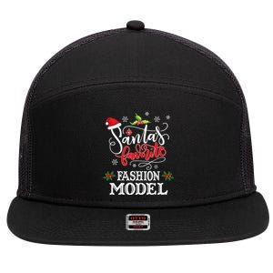 Funny SantaS Favorite Fashion Model Christmas Gift Xmas Hat 7 Panel Mesh Trucker Snapback Hat