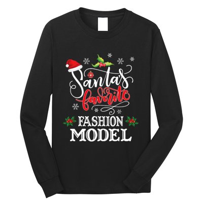 Funny SantaS Favorite Fashion Model Christmas Gift Xmas Hat Long Sleeve Shirt