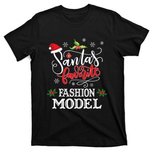 Funny SantaS Favorite Fashion Model Christmas Gift Xmas Hat T-Shirt